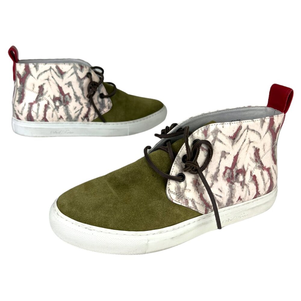 Del Torro Men's Multi Color Leather & Suede Hight Top Italian Sneakers